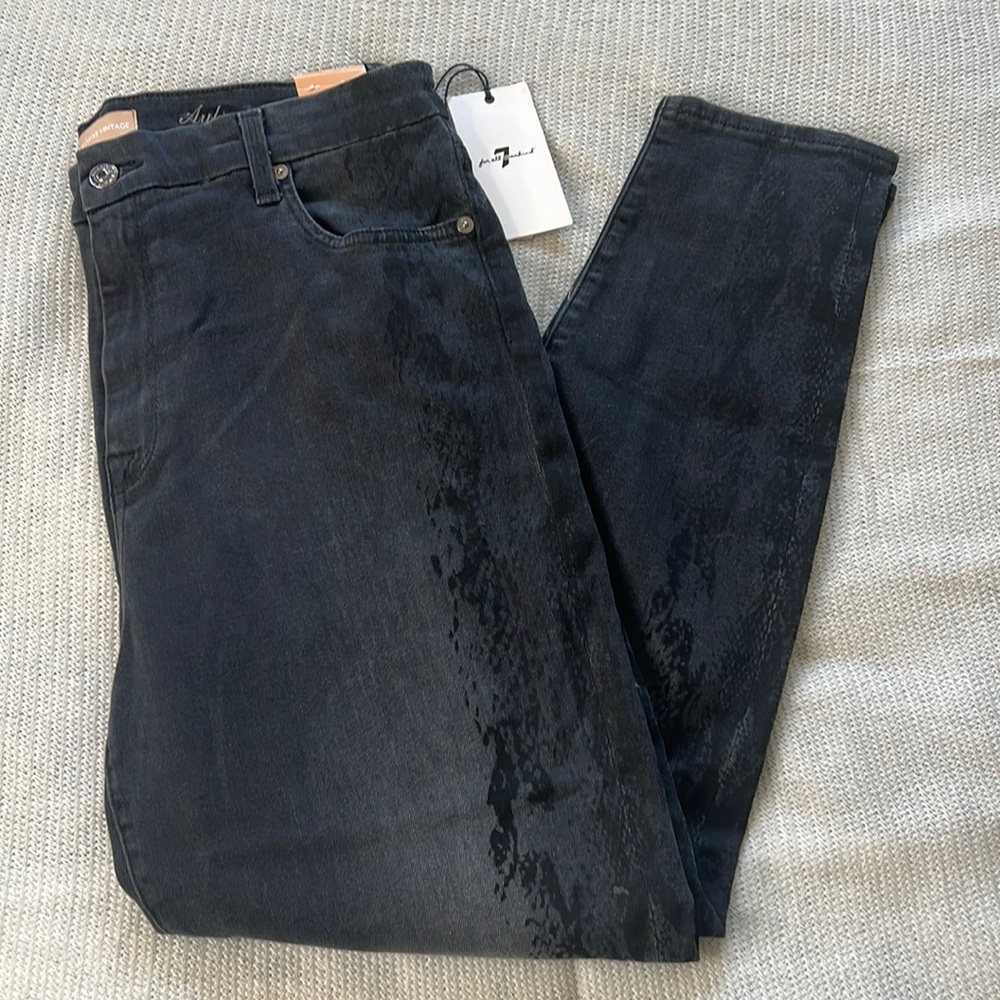 7 For All Mankind Audrey Snake Print Jeans